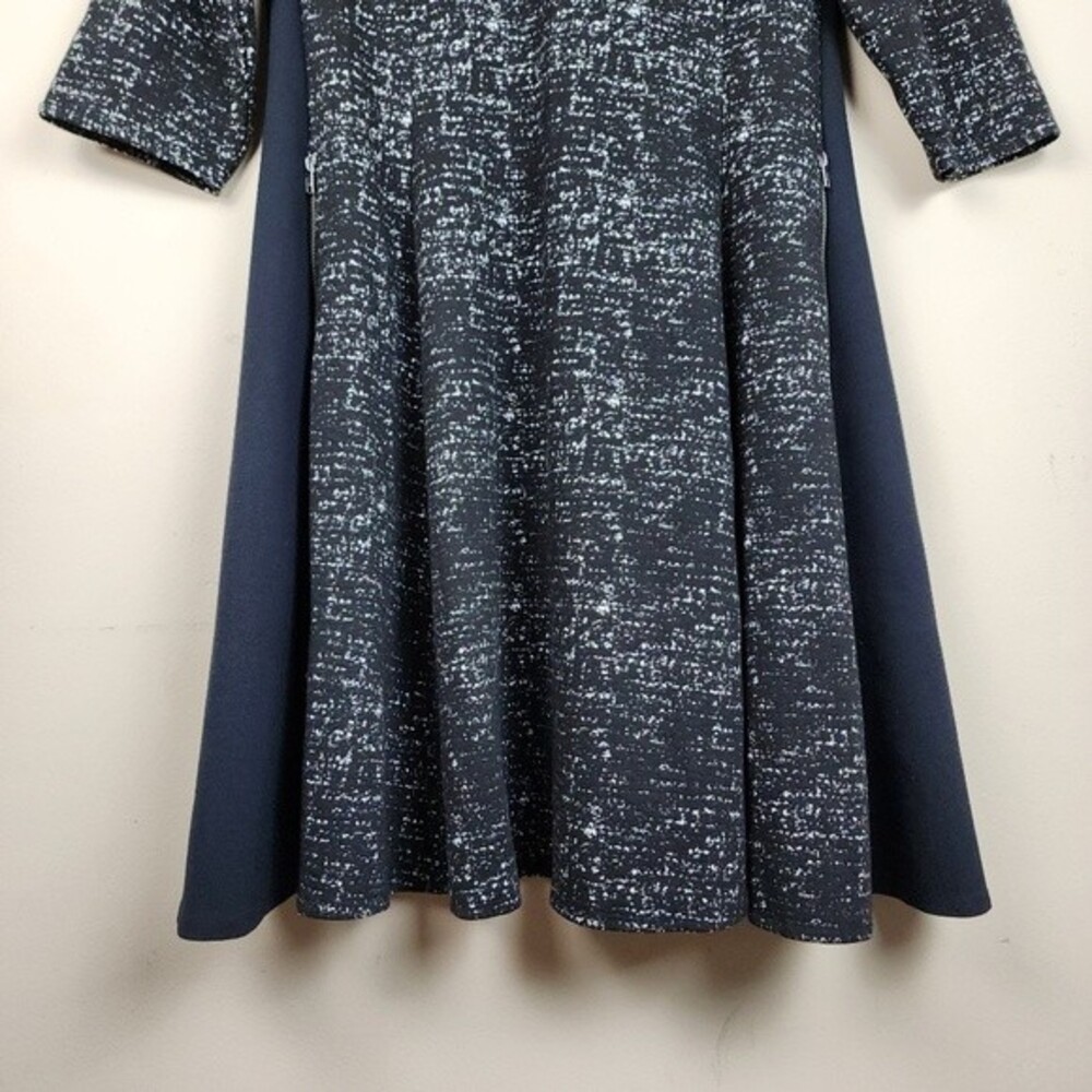 Lane Bryant Midi Dress Black & White Fit Flare With Pockets Zip Closure 18/20 - Picture 12 of 16